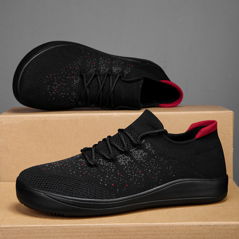 Knit Fabric Lace Up Sneakers - Nieuwe Heren Casual Schoenen Ademend Gebreide