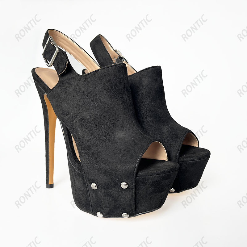 Sandals - Rontic Handgemaakte Vrouwen Platform Sandalen Dunne