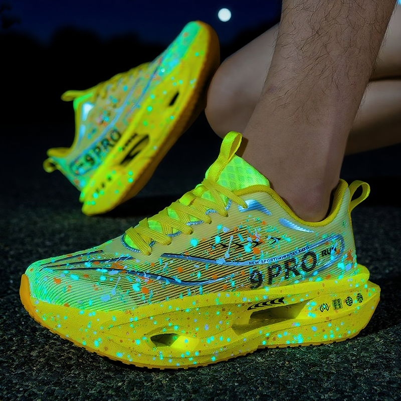 Nieuwe zachte zool demping loo - Reflective Night Running Shoes recensie en prijs