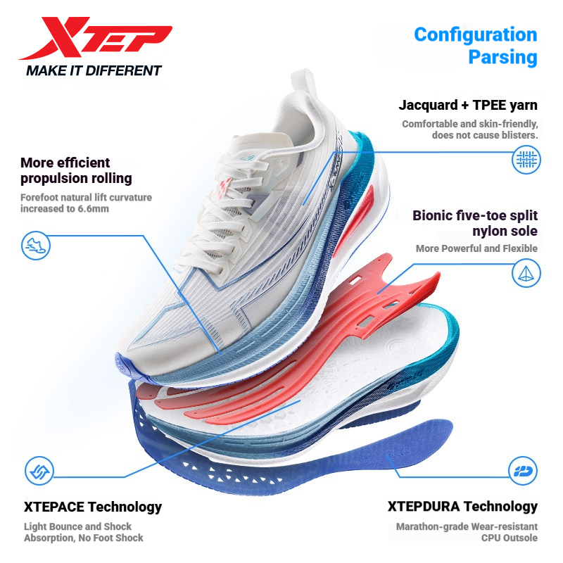 Xtep One Piece Modellering 5.0 - Breathable Mesh Athletic Shoes recensie en prijs